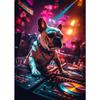 Pop Art Colorful Neon Animals DJ Music Poster Aesthetic Capybara Cat Dog Panda Rabbit Canvas Print Wall Art Mural Room Decor