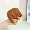 Stylish Design Mini Coin Purse Solid Color Versatile Functio Small Wallet Pleated Style Change Purse Coin Storage 1PC
