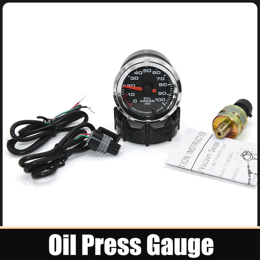 New 12V 2'' 52mm 7 Colors LED Car Boost Gauge Water Temperature Oil Temp Oil Press Air Fuel Ratio Voltmeter Tachometer RPM Gauge