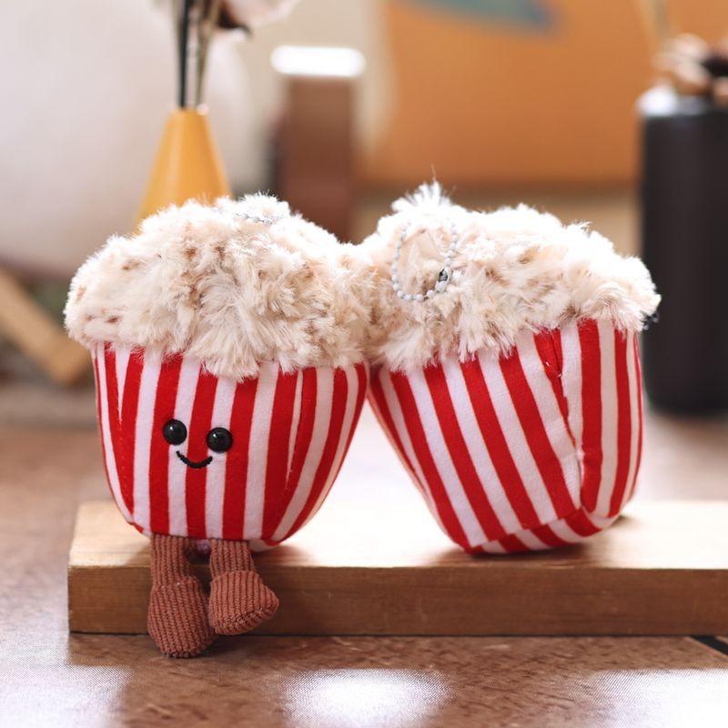 Plush Popcorn Cute Toy Keychain Stuffed Doll Kids Pendant Decoration Backpack