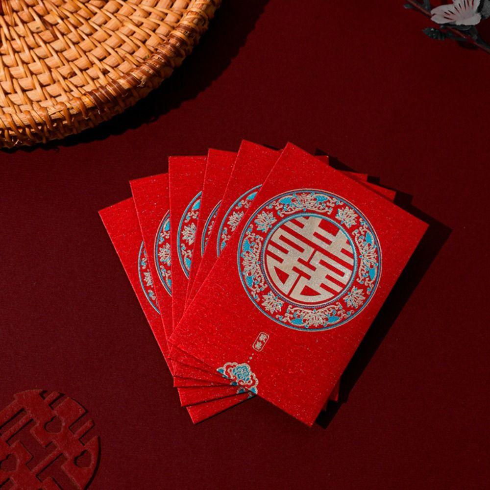 20pcs Best Wishes Red Envelope Multiple Patterns Blessing Bag Traditional HongBao  Chinese Wedding