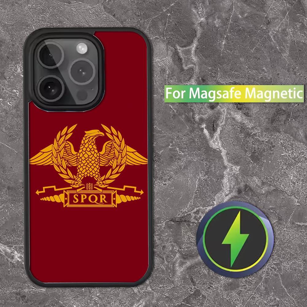 

Чехол для телефона SPQR - Эмблема Римской Империи для iPhone 16,15,14,13,12,11,Pro,Max,Plus,Mini,SE Магнитная Беспроводная Зарядка Magsafe iPhone16plus