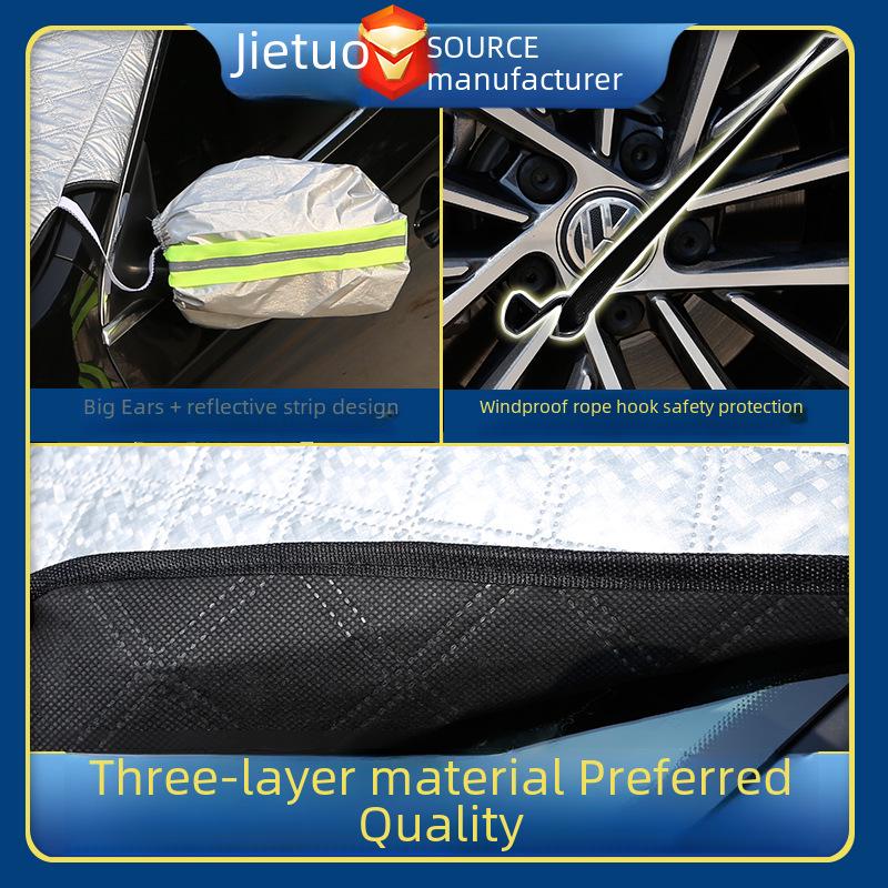 Car Front Windshield Snow and Sun Cover - Anti-Frost, Anti-Freeze, Thickened Half Cover