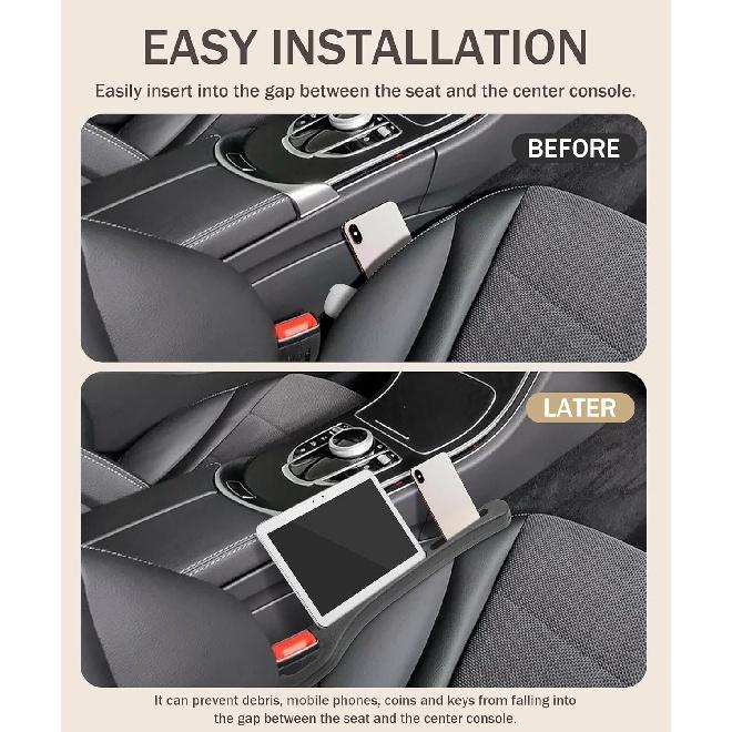 2 Pack Car Seat Gap Filler,Auto Parts Car Seat Gap Filler,Prevent Falling between Seat and Dashboard,Car Universal Gap Filler(Black)