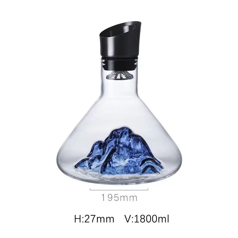 

Waterfall decanter, glass filter at the bottom of the iceberg, wine decanter, light luxury style зелений