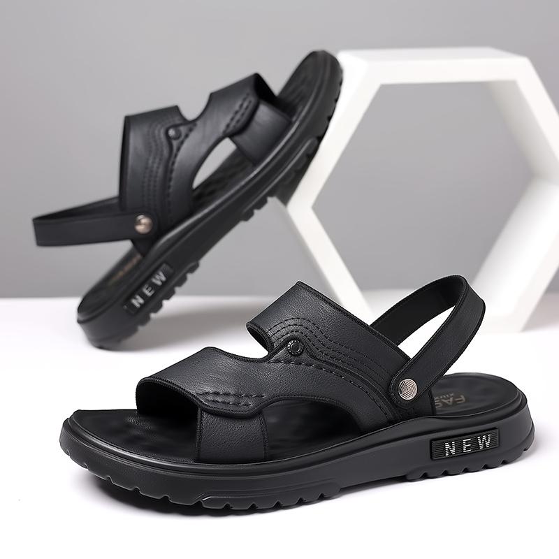 Fashion Summer New Men Sandals Men Flat Heel Lightweight Comfortable Beach Shoes Men Elegant Business Travel Sandals Sizes 37-47