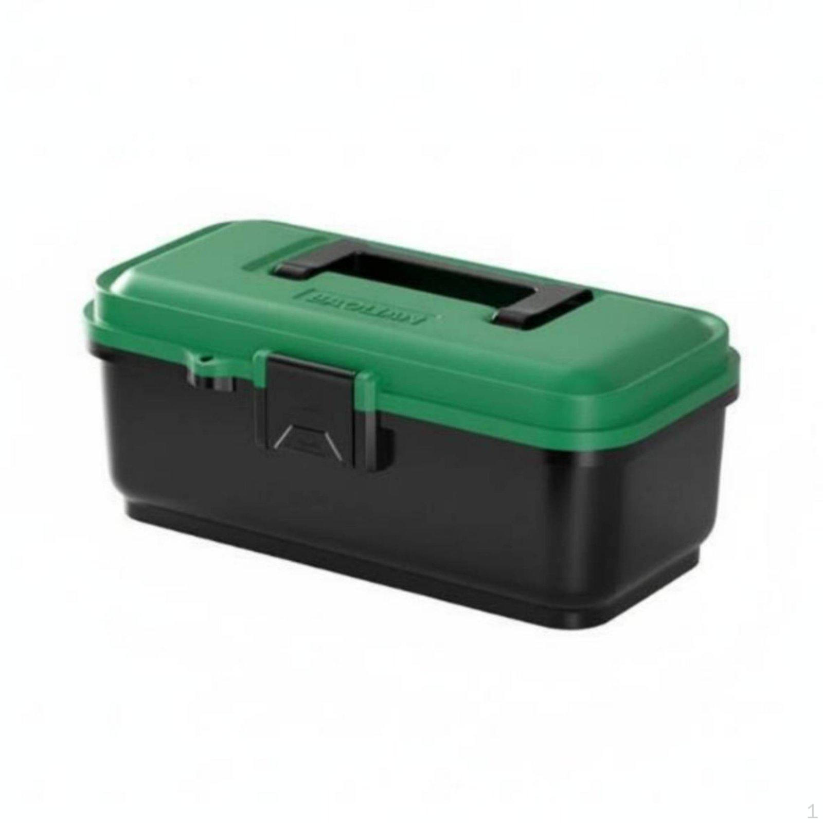 Portable Hardware Organizer HeavyDuty MultiFunction Storage Box Large Capacity for Electrician, S Black Green