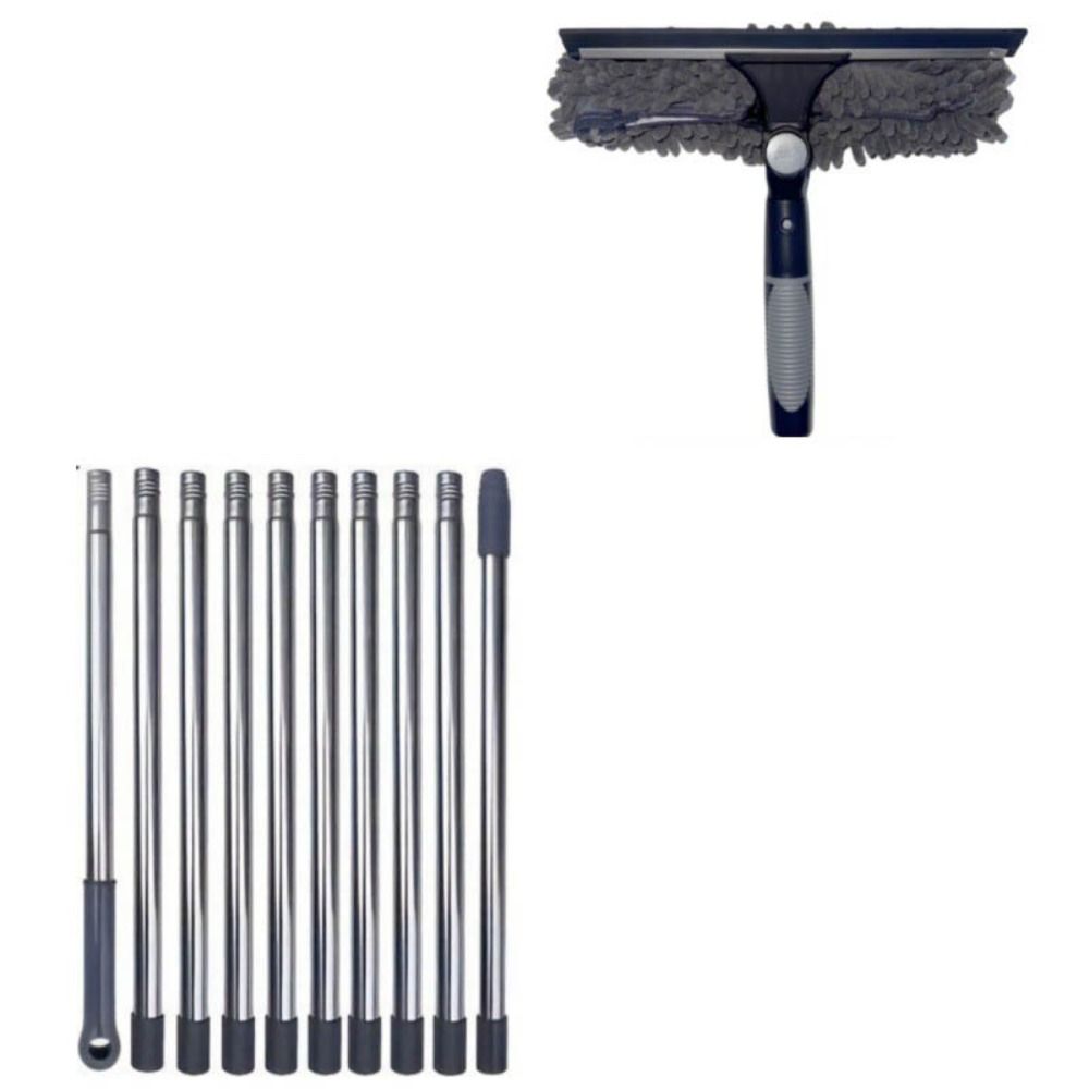 2 In 1 Washing Window Cleaning Squeegee Long Duster Window Wiper Ceiling Duster  Car Glass