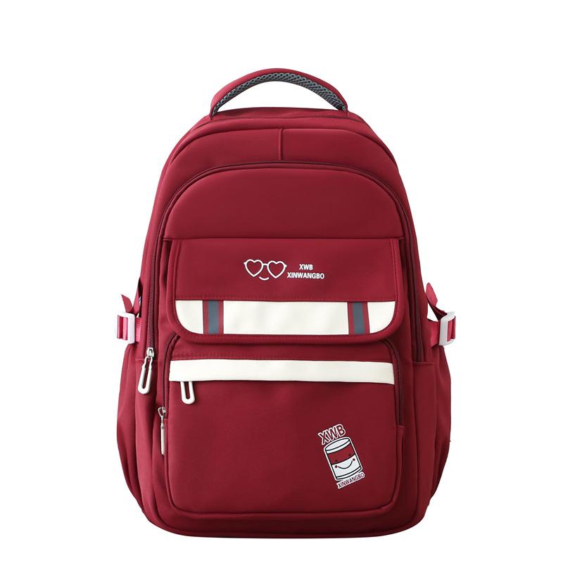New college student backpack, simple high-value backpack, girls' large-capacity junior high school student schoolbag