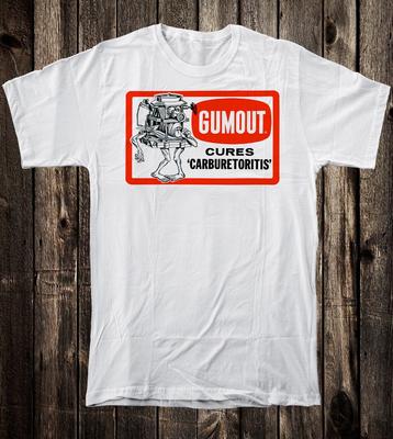 Retro Hot Rod Koszulka T-Shirt Wyścigi Drag Racing Prędkość Sklep Motoryzacyjny Gaźniki Gumout Koszulka Unisex