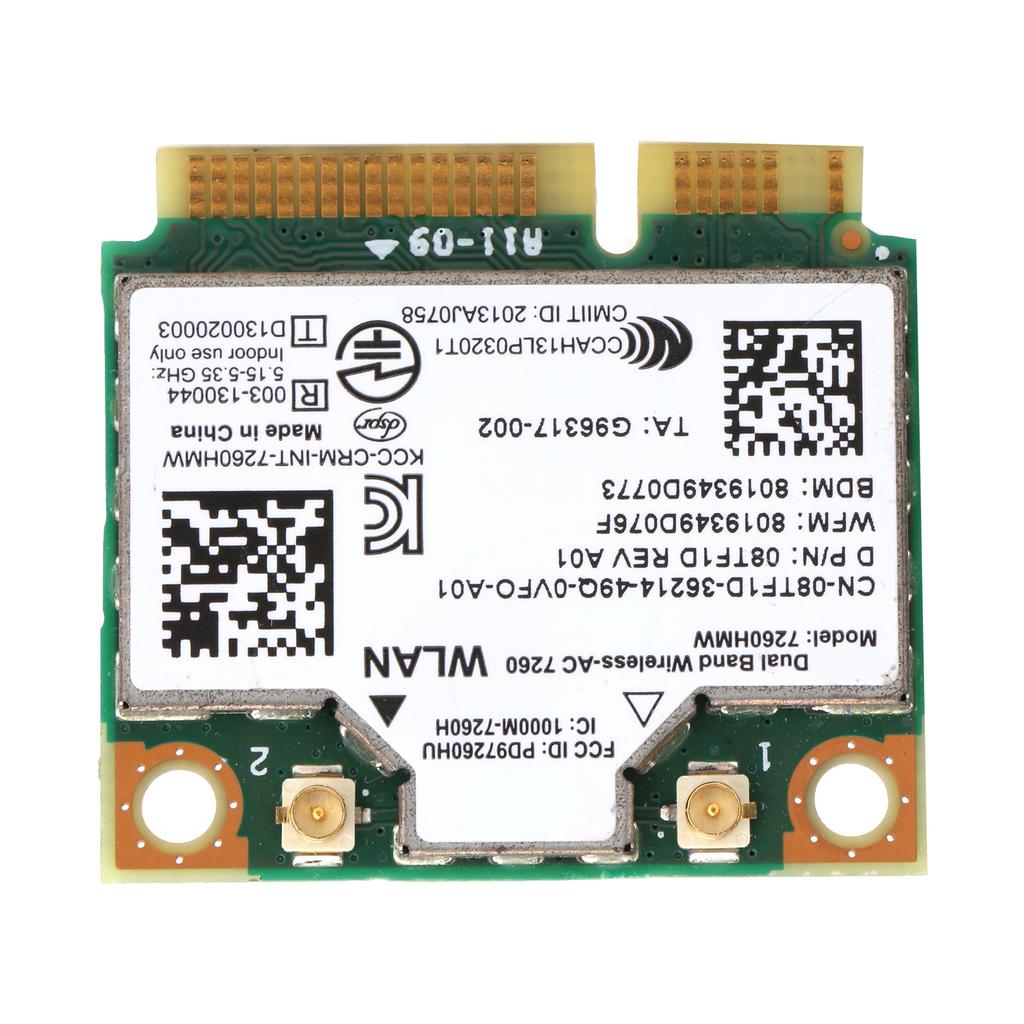 Mini PCIE Wireless Wifi Karte Dualband BT 4.0 Netzwerkmodul für Intel 7260 ac Dell 7260HMW