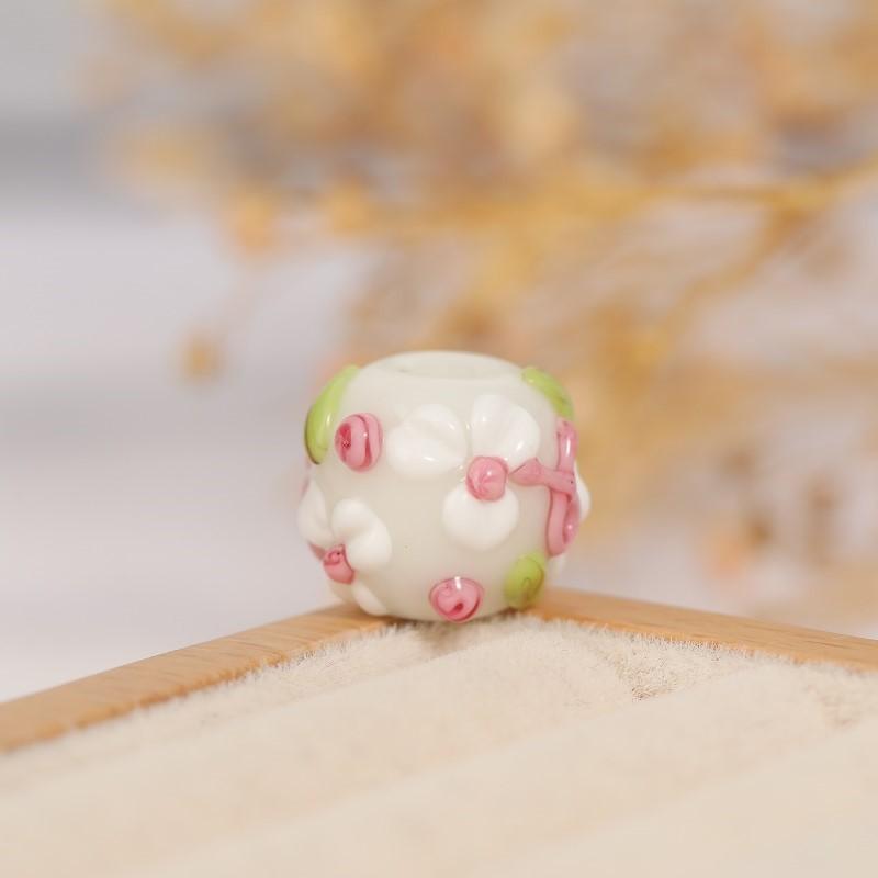 10PC 12mm Japanese Cherry Blossom Beads with Three Petals, Flower Outside, Glass Beads, Scattered Beads, DIY Handmade Bead Beads