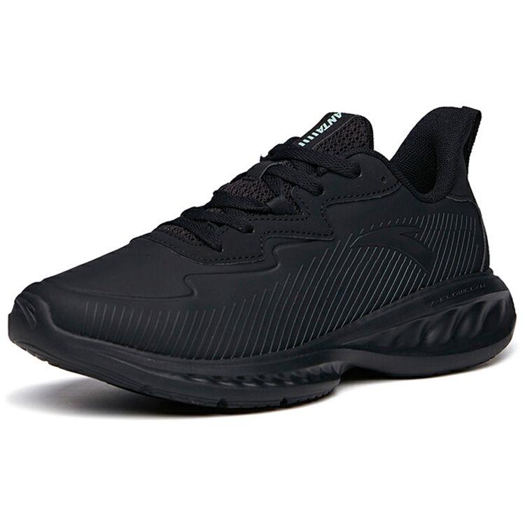 Anta Running Series Leather Casual Lightweight Breathable Low-Top Running Shoes Men Sneakers Black 112135568-10