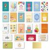 24pcs Unique Birthday Cards, Gold Foil Happy Birthday Cards, Loose Envelopes and Stickers, Various Blank Birthday Card Box Sets