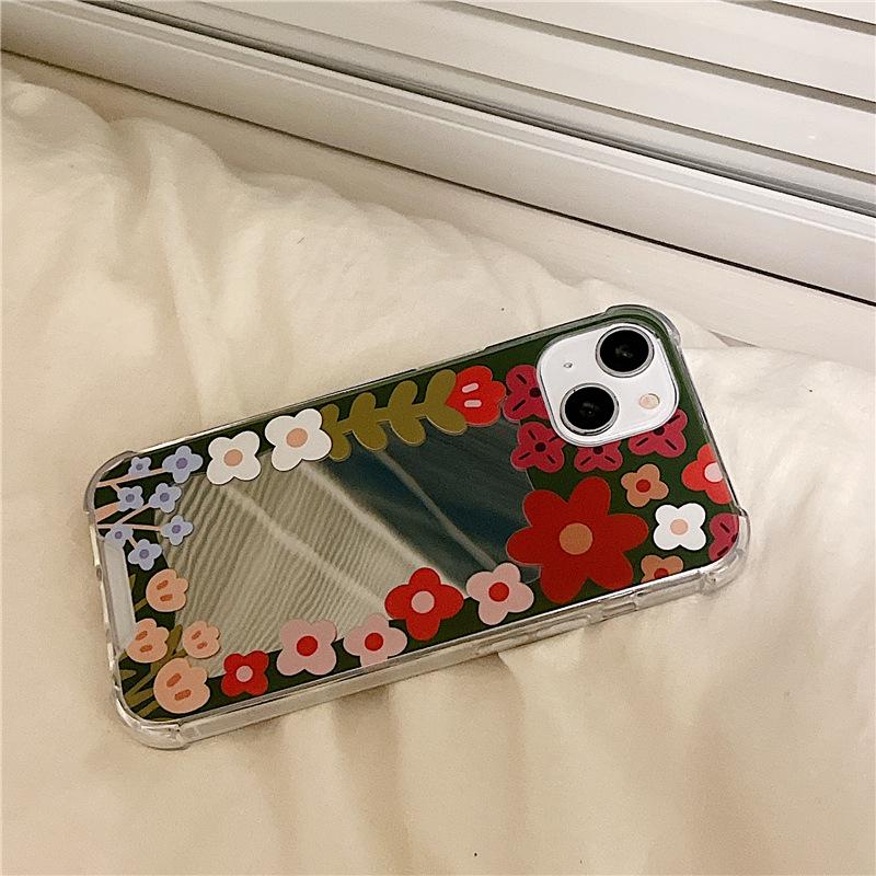 Zhitai iPhone 14 Pro/16 & Huawei P60/Honor 90 Flower Mirror Phone Case