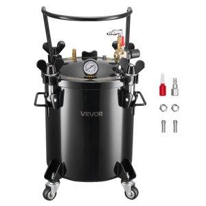 VEVOR Pressure Pot Tank, 20 L Heavy Duty Steel Pressure Pot Tank with Three Quick-Connect Couplers for Home Use, DIY, Art Creations