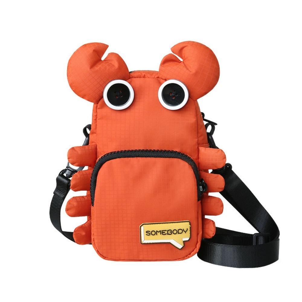 

Oxford Cloth Canvas Crossbody Bag Cartoon Small Square Bag Fashion Crab Shoulder Bag Male/Female оранжевый