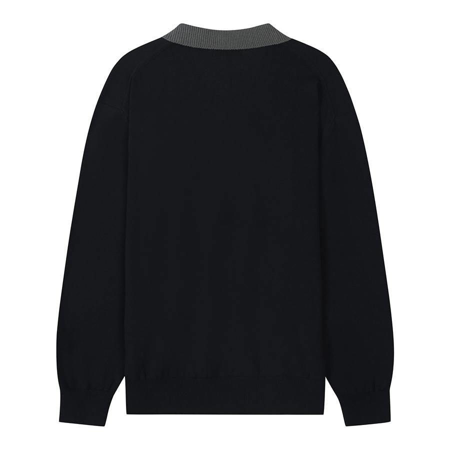 Contrast Collar Terry Pullover (Piuca8005)