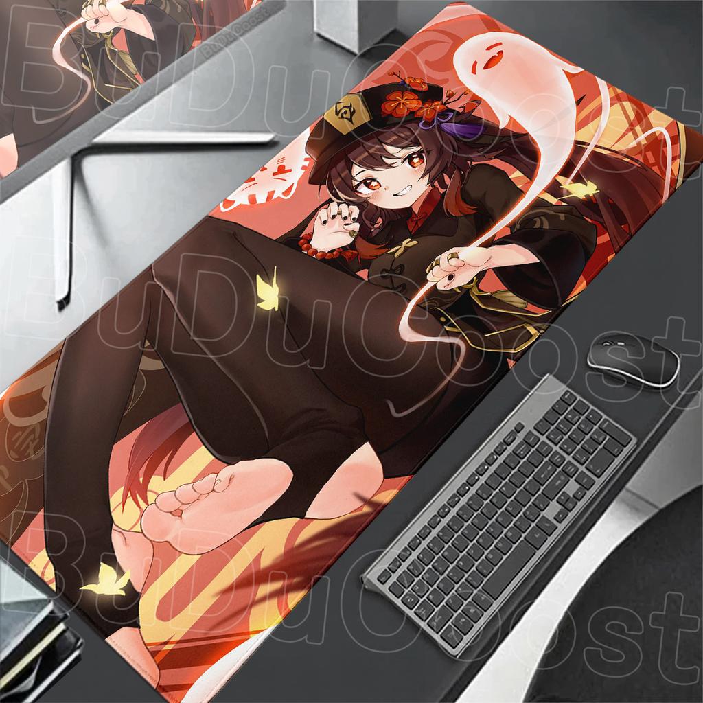 30x60cm Anime Gaming Mousepad HD Print Computer Speed Gamer Cabinet Deskmat 30x80cm Genshin Impact Hu Tao Kawaii Laptop Mice Mat