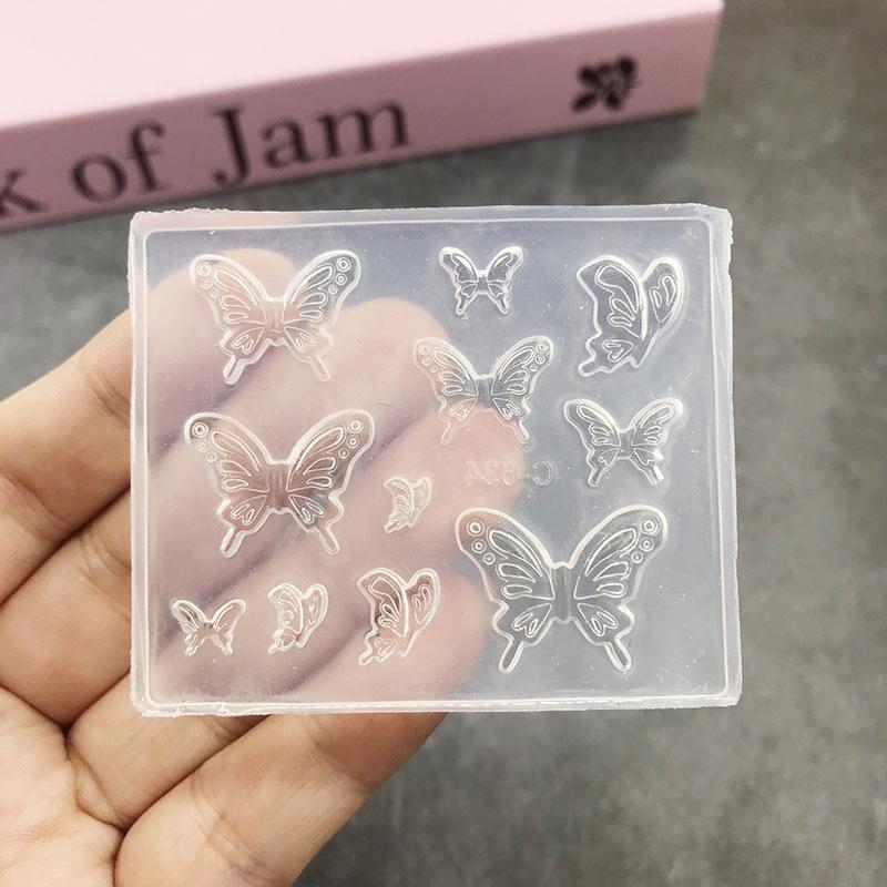 Transparente Silikon Nagelkunstform Exquisite Handgefertigte Schmetterlingsschleife Blume 3D Nagelkunstzubehör DIY Kreative Nagelkunstform Geschenk