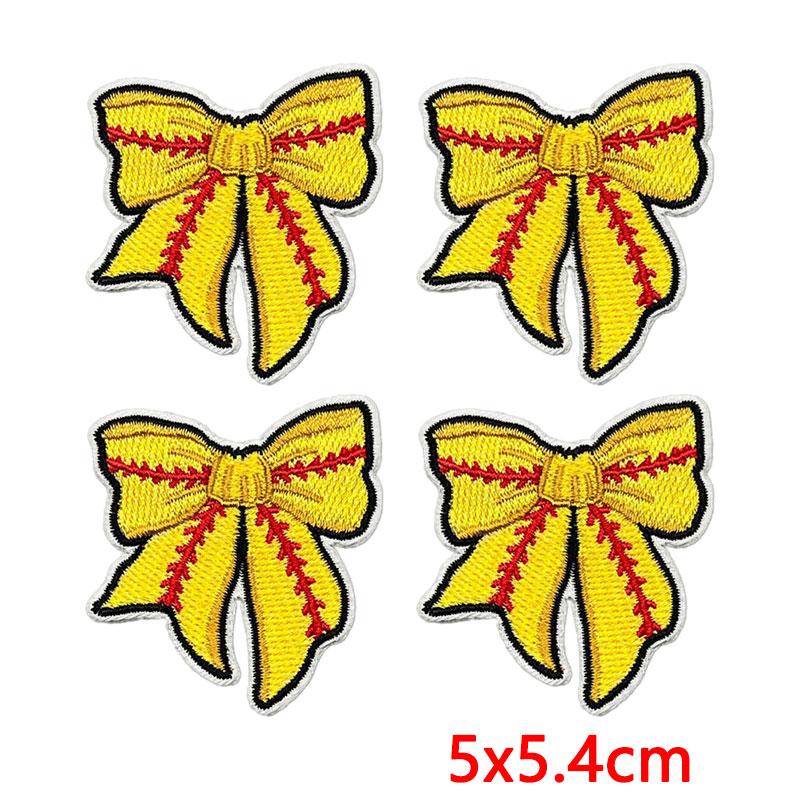 10PCS Softball Themed Iron On Patches, Softball Bow & Unicorn Embroidery Patches, Patches for Clothing DIY Decoration