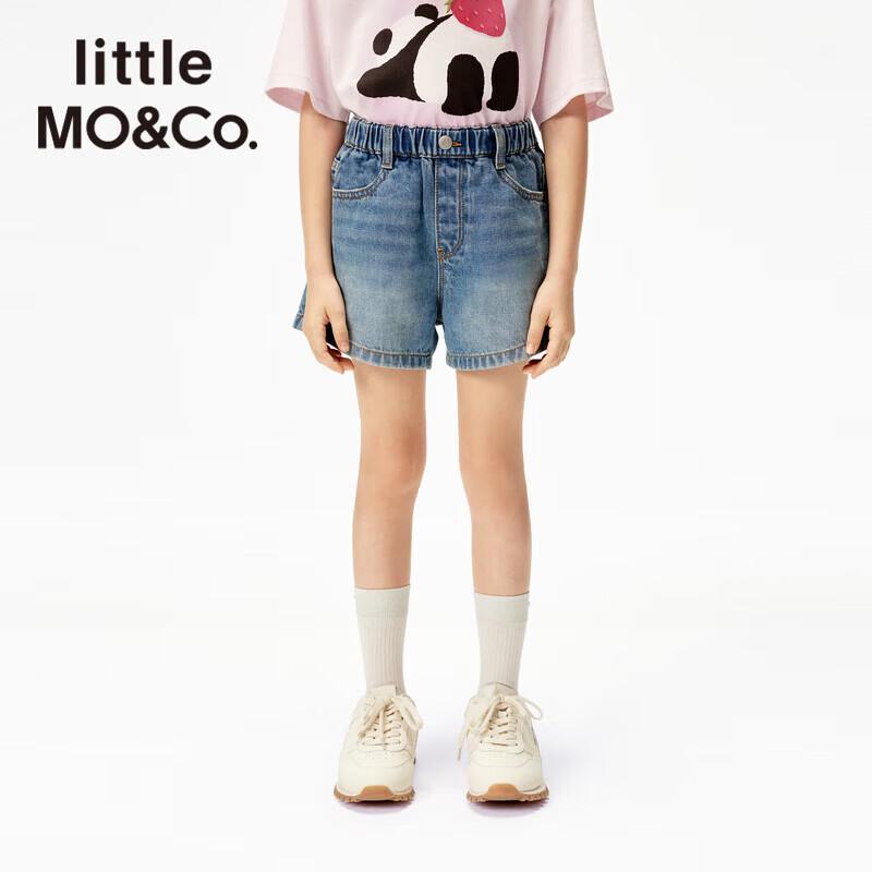little MO&Co. Panda Series Girls  Pure Cotton Denim Shorts 160