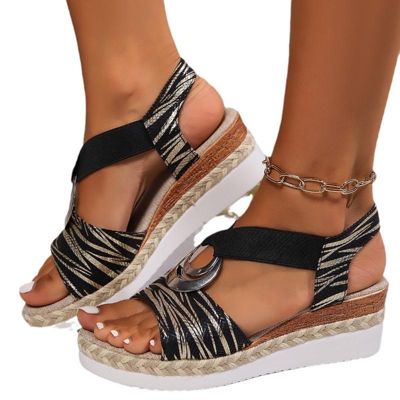 Plus-size Women's Shoes Wedge Heels Lightweight Fish-mouth Sandals