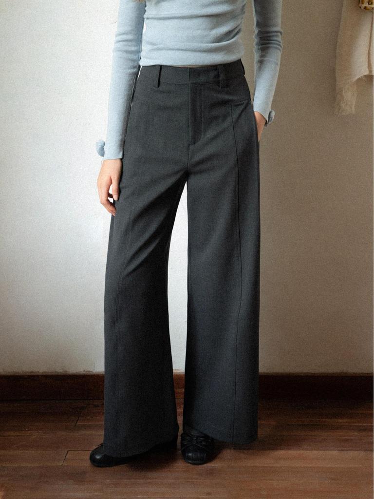 EGGKA High-Waisted Loose Straight-Leg Pants for Spring and Fall