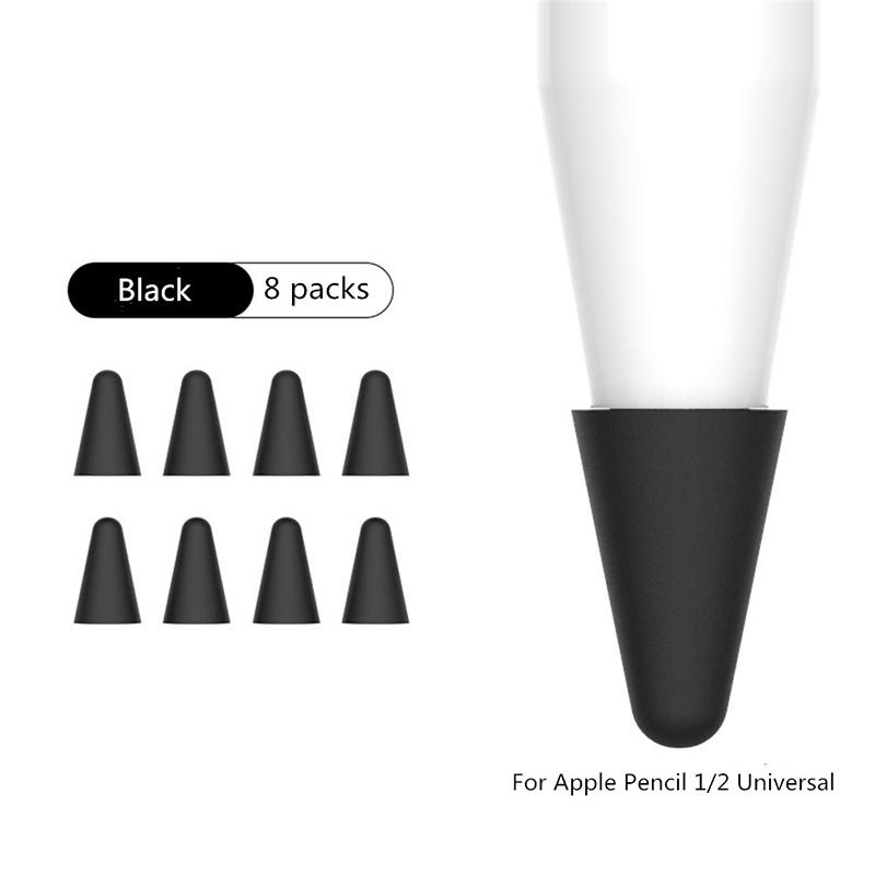 8pcs Soft Silicone Replacement Tip Case For Apple Pencil Touch Screen Stylus Pen Case Nib Protective Cover For Apple Pencil 1 2