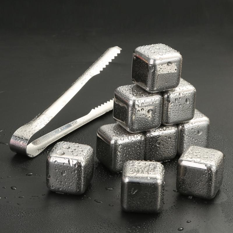 Ice Cubes with Nonslip Clip Reusable Whiskey Square Stone Drink Coolers