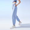 Anta Solid Color Mid Waist Elastic Cuff Sports Pants Women Bottoms Light-Blue 962327304-2