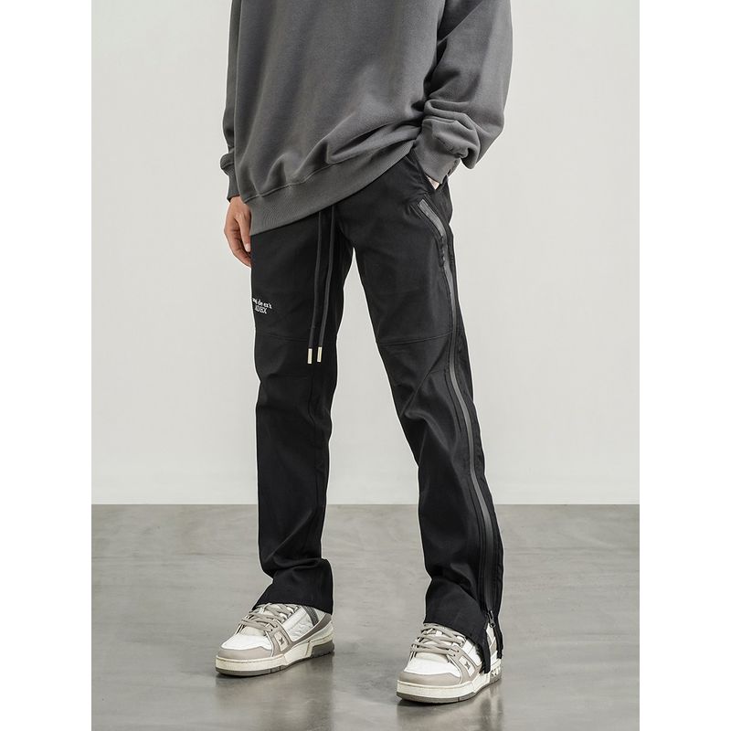Black of Exit Chinese Fad Functional Side Zipper Embroider Quick-Drying Rush Sports Pants Men Vibe Style Cargo Pants