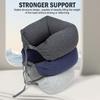 Neck Pillow Neck Support Breathable Stuffable U-Shaped Pillow With Hidden Zipper Adjustable Drawstring Neck Pillow For Travel