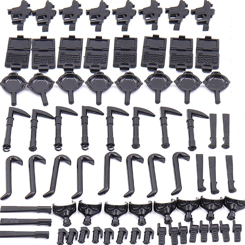 25/50/100Pcs Military Weapons SWAT Gun Cannon Soldier Army Police Hat Building Blocks Figure Accessories Model Bricks DIY Toy