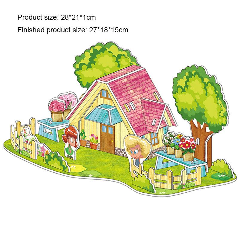 Big Size Children's 3D Paperboard Puzzle House Villa Castle Building Model for Kids Handmade DIY Assembly Puzzle Toys Gift