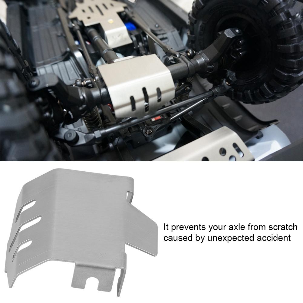 2pcs Stainless Metal Front Rear Axle Protective Guard Plate for Traxxas TRX4 110 RC Crawler