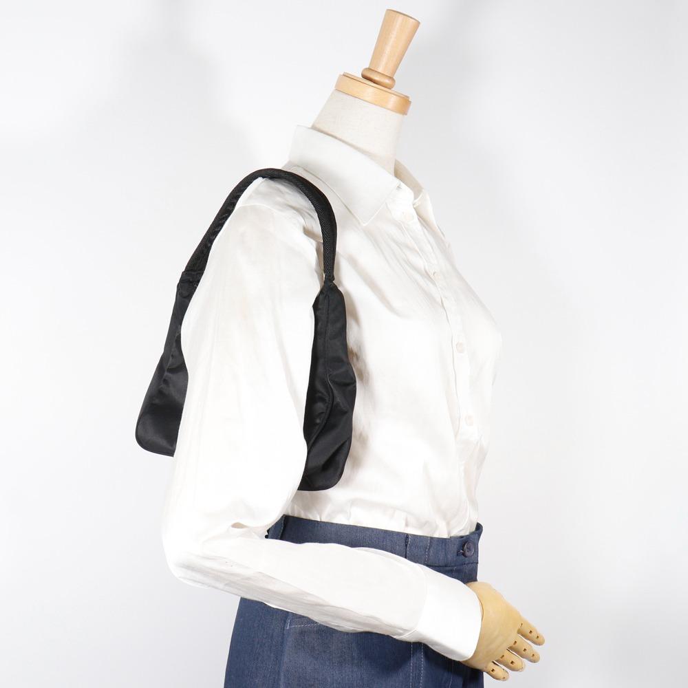 Prada Hobo Schultertasche MV515 Mini Handtasche schwarz Nylon Damen Gebraucht