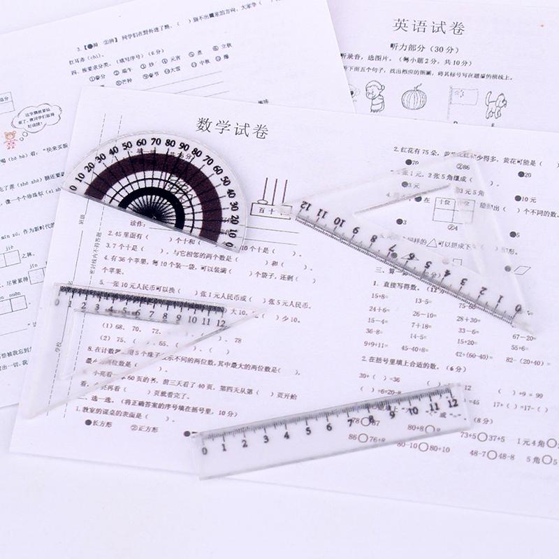 6/3Set Mini Ruler Triangle Rulers Dollhouse Simulation Miniature Creative School Model Dollhouse Accessories Home Decor