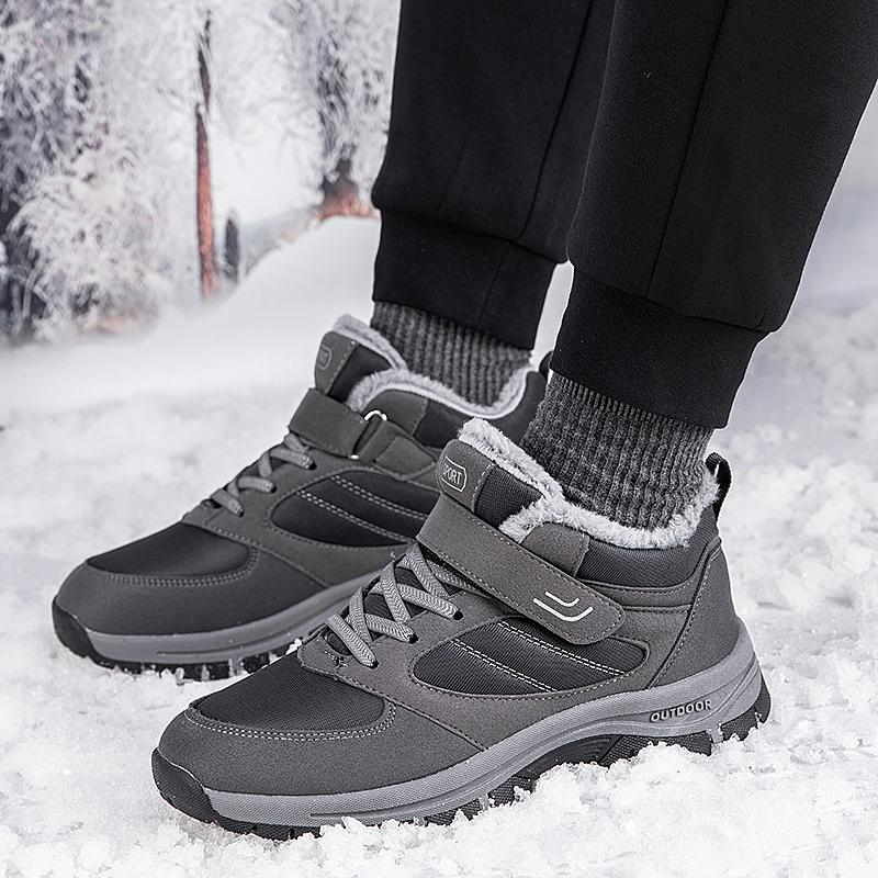 Женские хлопковые туфли плюс бархат теплые уличные спортивные прогулочные туфли кожаные — фото 17