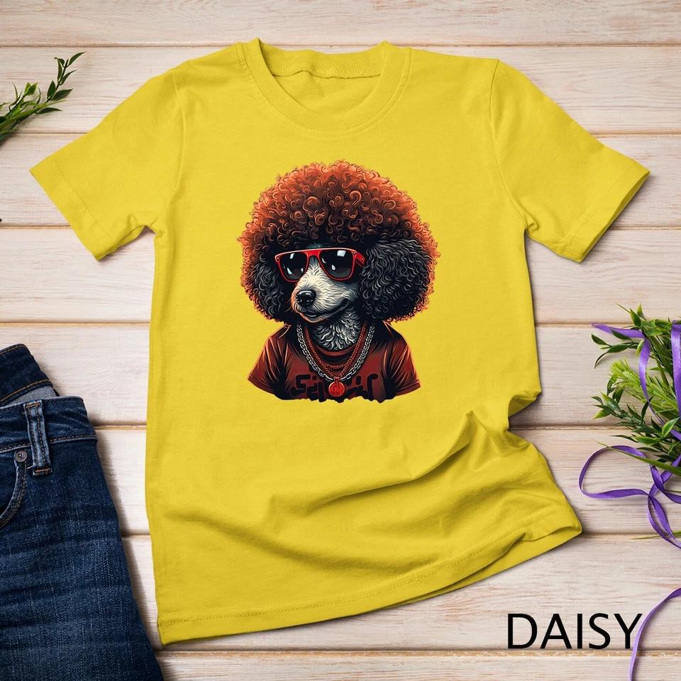 Funny Poodle Dog Miniature Poodle Toy Poodle Retro Sunset T-Shirt Unisex T-shirt 3 S