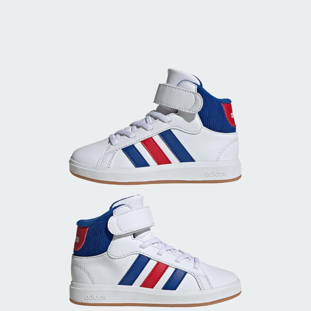 Adidas Shoes - Boys' Small Size GRAND COURT MID K Mid-top Casual Sports Sneakers. Product Code JP8876