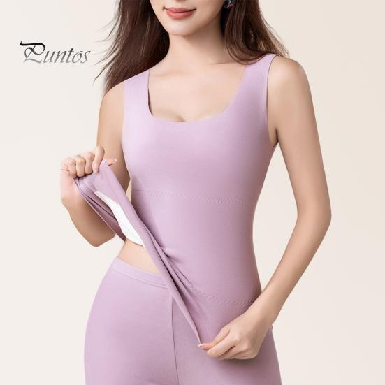 Winter Women Thermal Double-sided Velvet Vest Seamless Velvet-lined Fast Temperature Lock Heating Slim Fit Elastic Sleeveless Inner Wear Bottoming