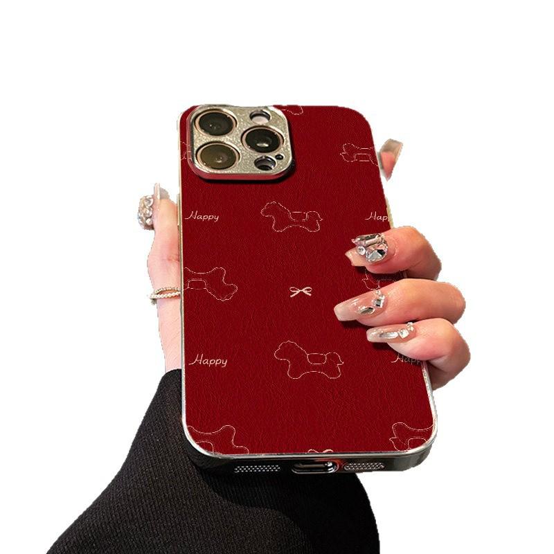 Happy Pony Applies To Apple 17promax Personality 16 New 15 Mobile Phone Case iPhone13 Leather Pattern Creativity 12