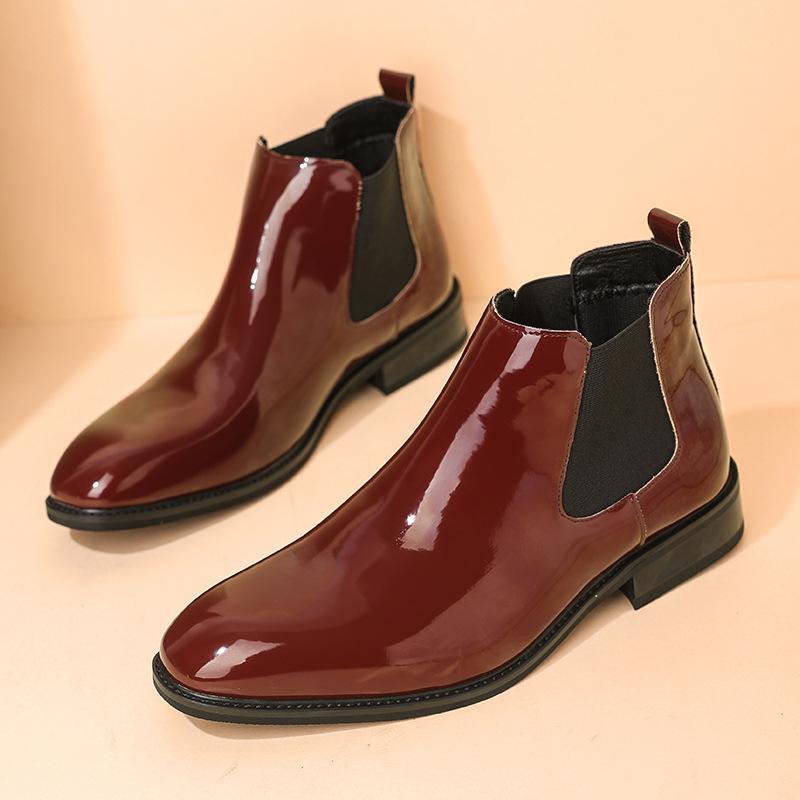 Autumn Martin Boots Men's High Top Business Casual Leather Shoes Large Size Chelsea Boots Men's