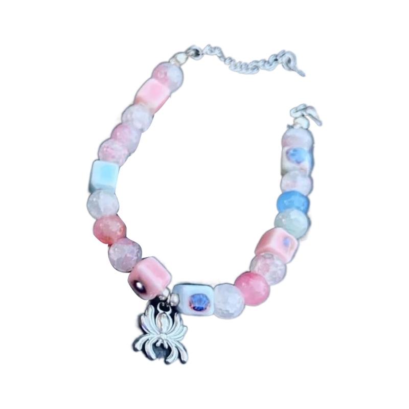 Halloween Spiders Charm Bracelets Couple Jewelry Fashioin Colorful Beaded Bracelet Simple Wristband Adjustable Bangle