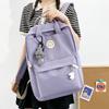 Lightweight Waterproof Women Backpack Large Capacity Solid Color School Bag Nylon Ergonomic Travel Backpack College Student