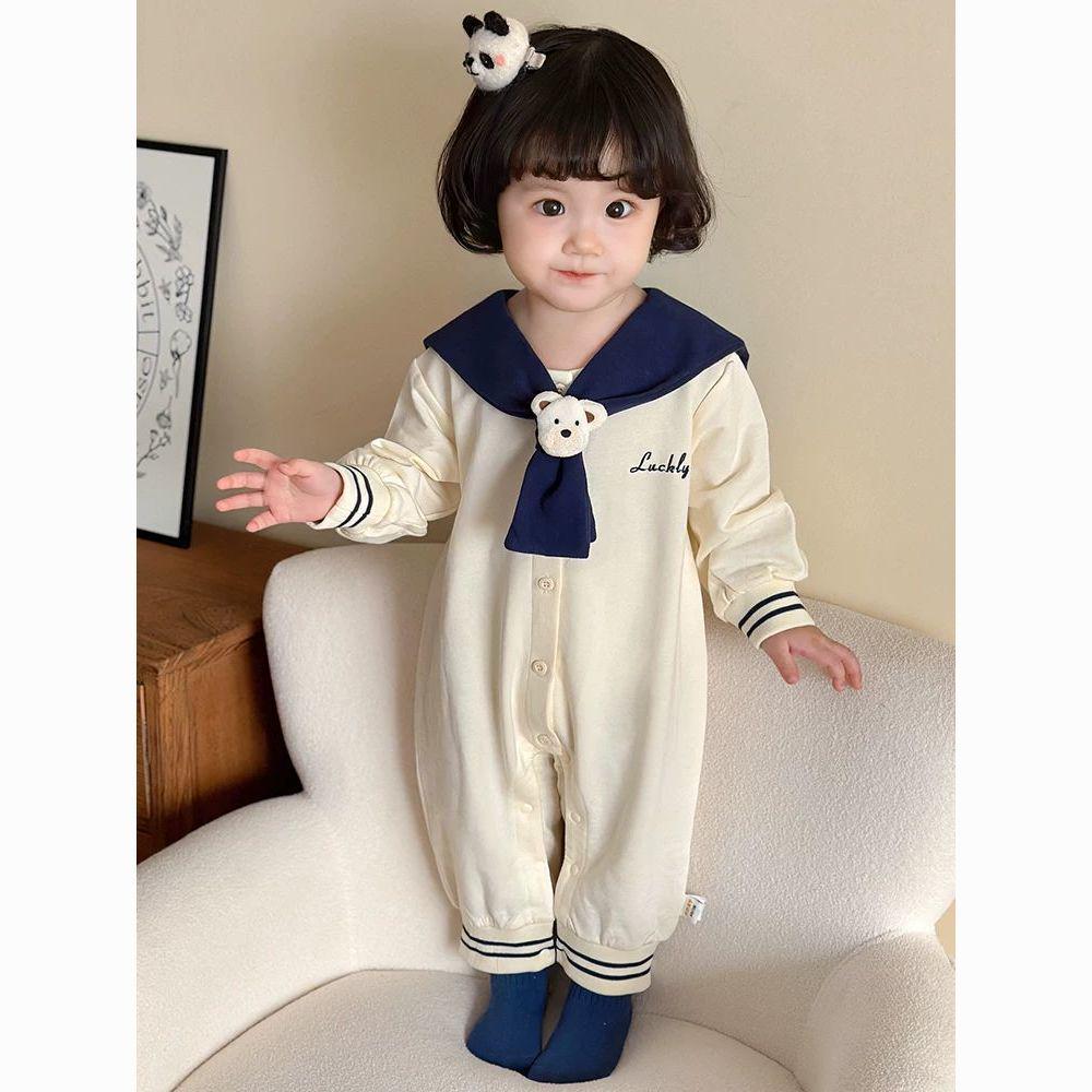 

Cute Korean Navy Academy-Style Baby Romper for Autumn & Spring 2025 80 cm