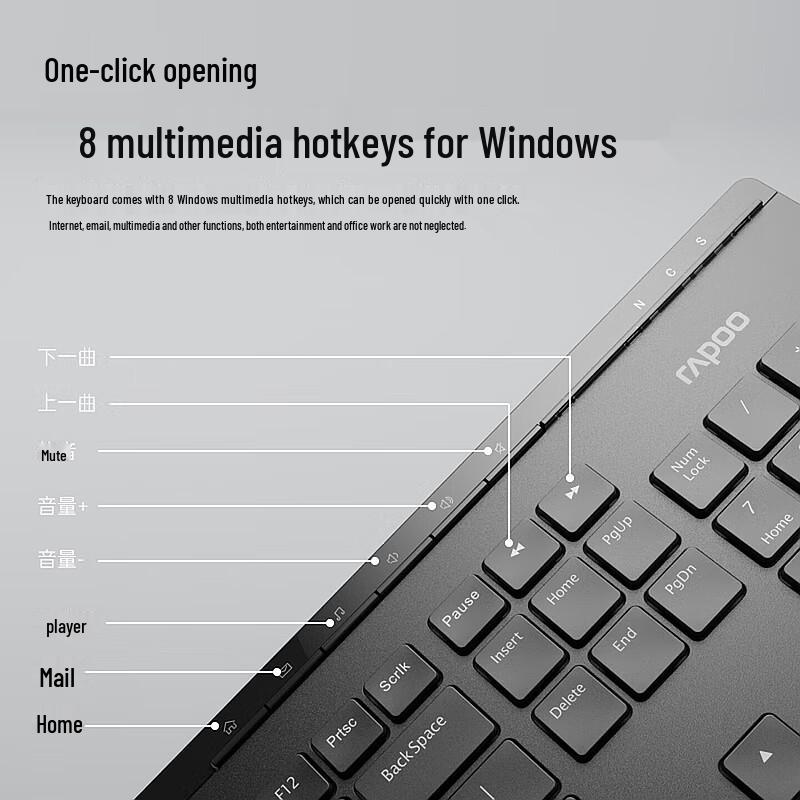 Rapoo 8100GT Wireless Bluetooth Keyboard and Mouse Combo