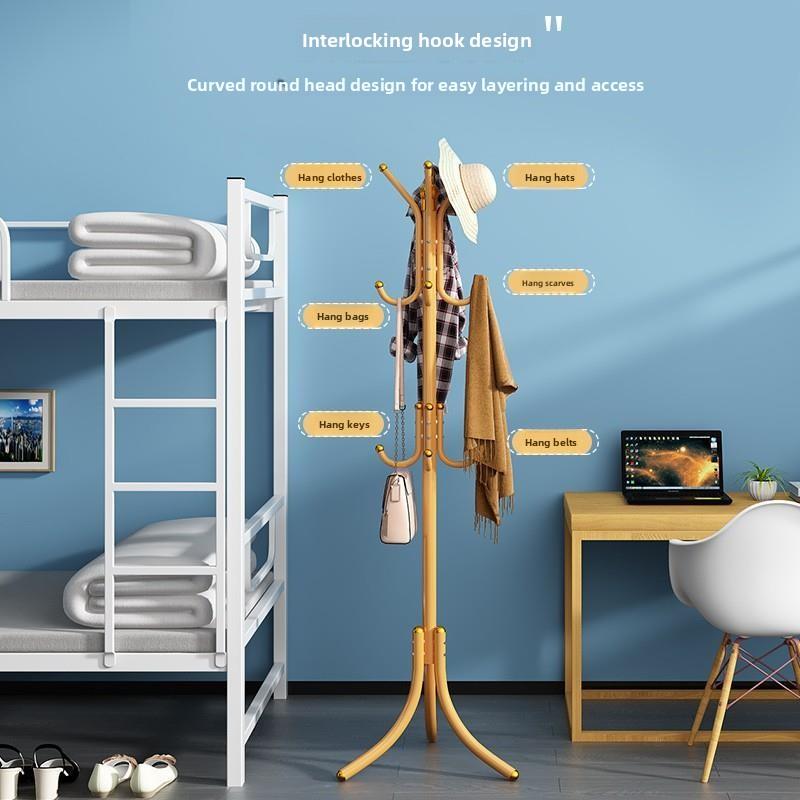 Ele Iron Art Floor Standing Clothes Hanger European Simple Entrance Coat Ra Creative Design Non-Slip Structure Metal Body