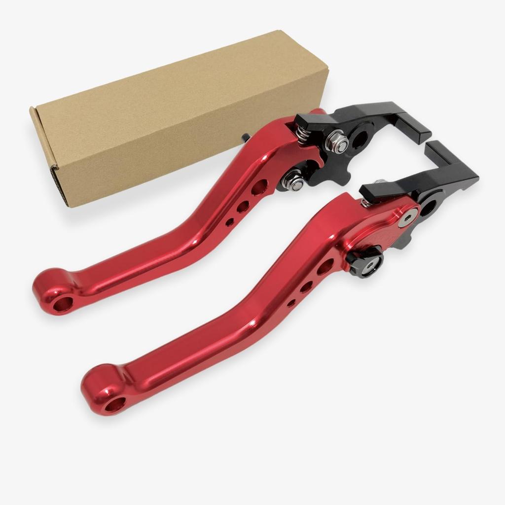 Motorbike Brake Lever,1 Pair Universal Adjustable Aluminum Modification Double Disc Clutch Brake Levers for Most Motorcycle Scooter Electric Bike